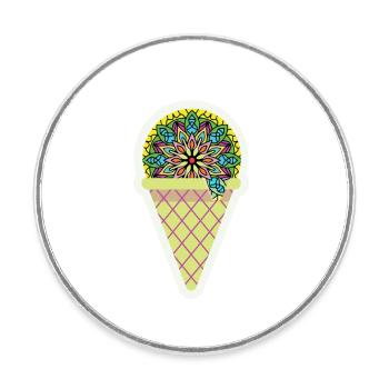 Life is Delicious - Round  fridge magnet - white - Front