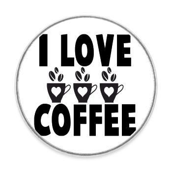 I love Coffee - Round  fridge magnet - white - Front