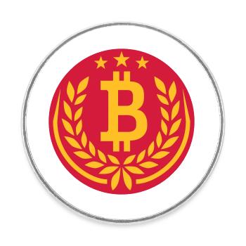 Laurel wreath Bitcoin Star Coat of Arms - Round  fridge magnet - white - Front