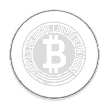 crypto is for virgins - Round  fridge magnet - white - Front