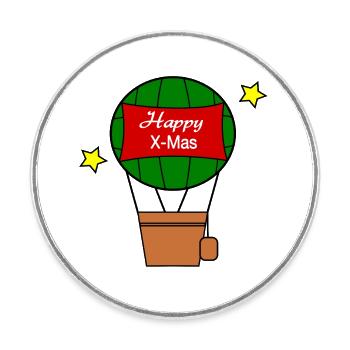 Happy X Mas - Round  fridge magnet - white - Front