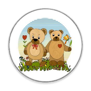Teddy bears - Round  fridge magnet - white - Front