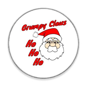 Grumpy Claus HoHoHo - Round  fridge magnet - white - Front