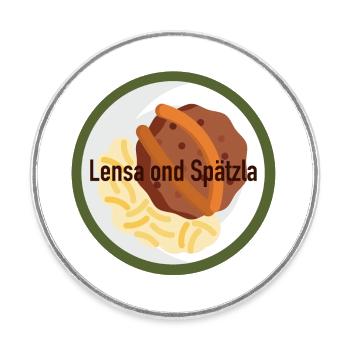 Lensa ond Spätzla Logo - Runder Kühlschrankmagnet - Weiß - Vorne