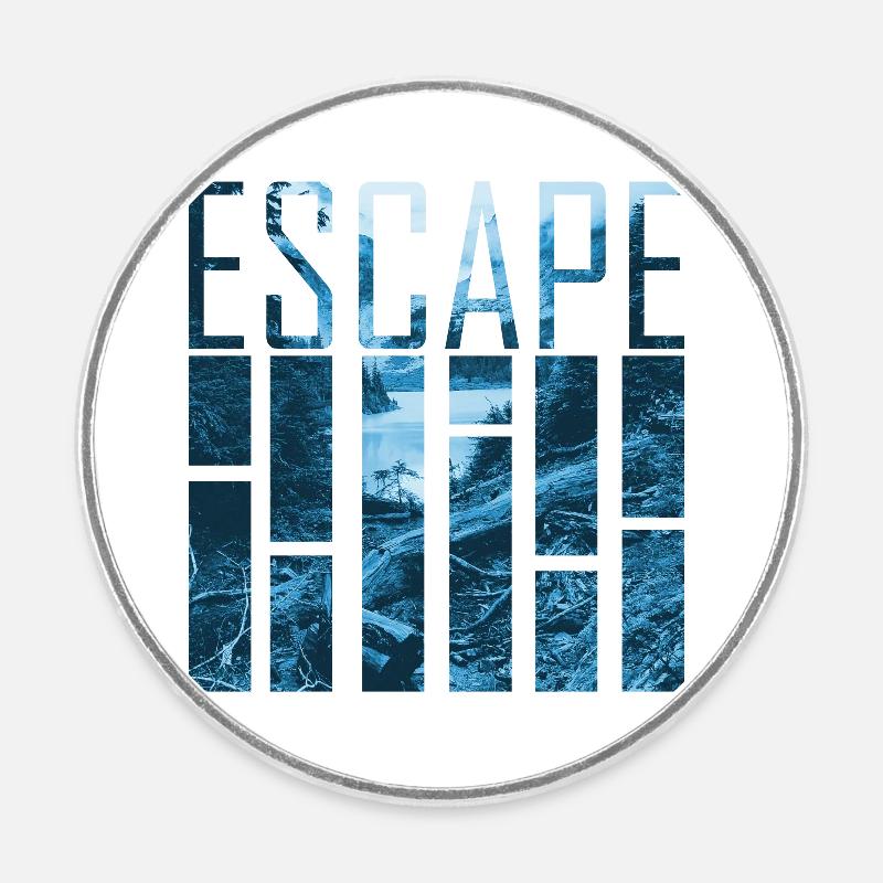 Just get out - Round  fridge magnet - white
