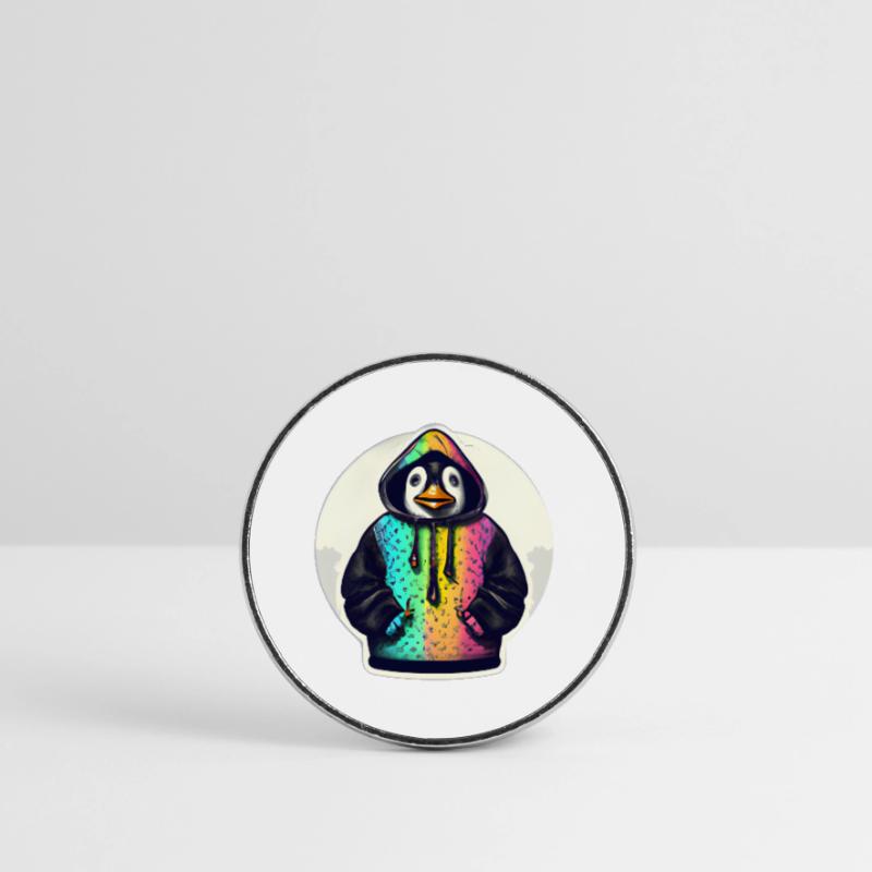 Pinguin mit Bunten Pullover Runder Kühlschrankmagnet