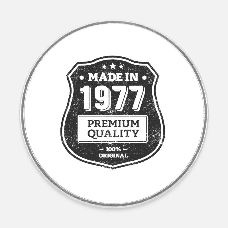 MADE IN 1977 - Round  fridge magnet - white