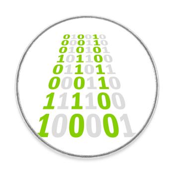 Binär Code Programm Sprache - Runder Kühlschrankmagnet - Weiß - Vorne