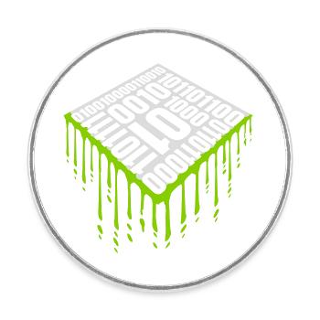 Binär Code Programm Sprache - Runder Kühlschrankmagnet - Weiß - Vorne