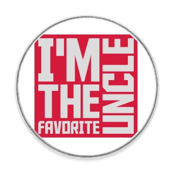 at The Favorite Uncle - Round  fridge magnet - white - Front