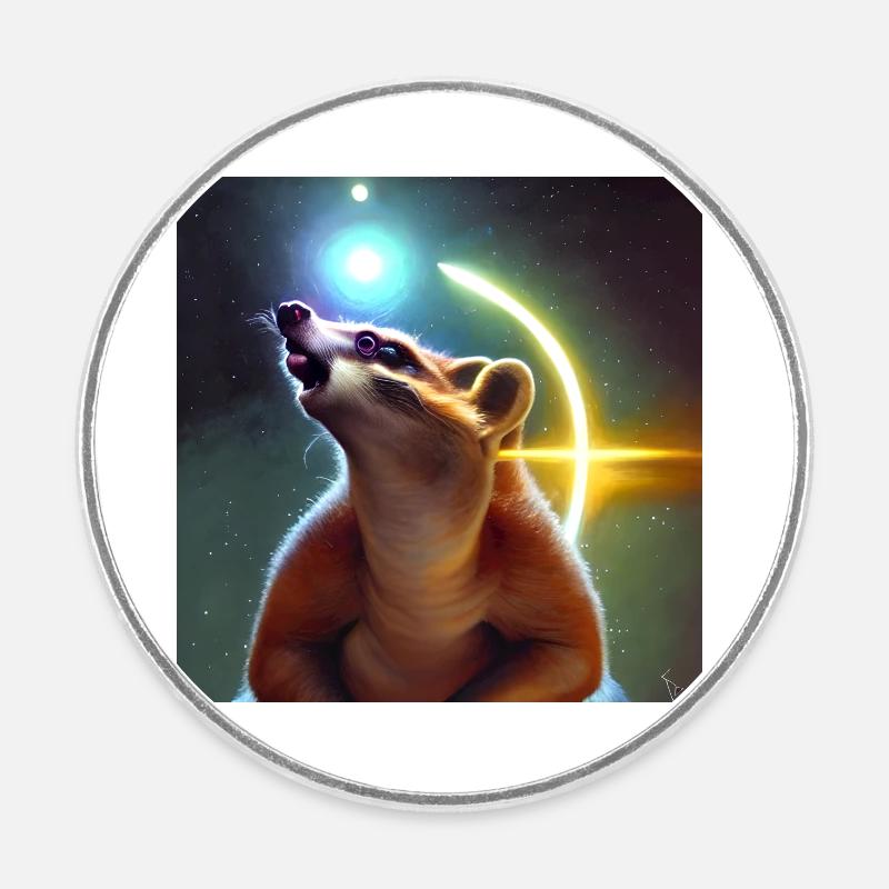 Nasenbär - Runder Kühlschrankmagnet - Weiß