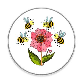 Insekten - Runder Kühlschrankmagnet - Weiß - Vorne