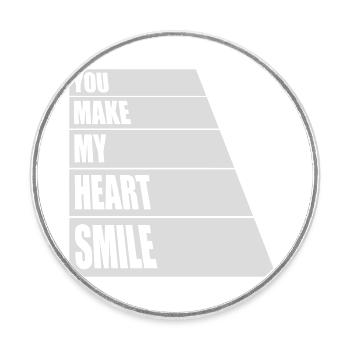 make my heart smile - Round  fridge magnet - white - Front