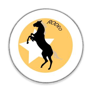 Rodeo - Round  fridge magnet - white - Front