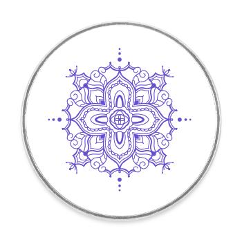Mandala style - Round  fridge magnet - white - Front