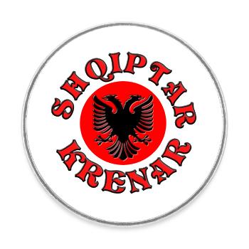 Shqiptar Krenar, Kosova, Shqiprija, Shqiponja - Round  fridge magnet - white - Front