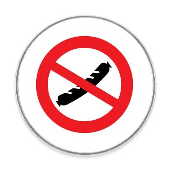 Wurst verboten - Runder Kühlschrankmagnet - Weiß - Vorne
