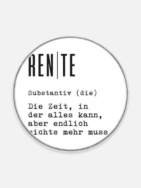 Rente - Runder Kühlschrankmagnet - Weiß