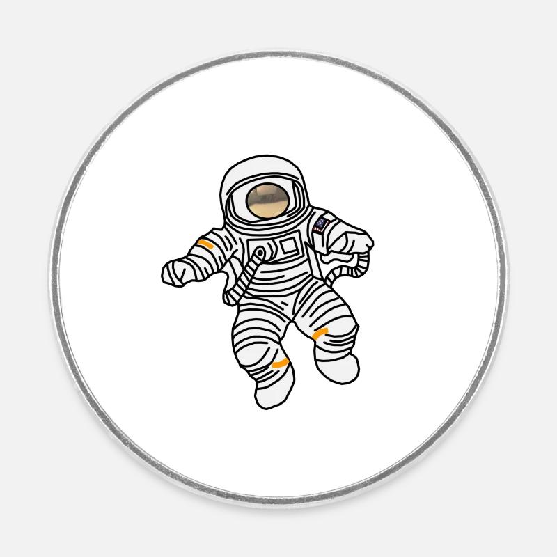 Astronaute dans l’espace - Magnet rond - blanc