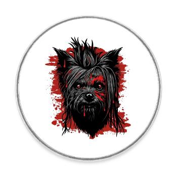 Horreur Yorkshire Terrier - Magnet rond - blanc - Devant