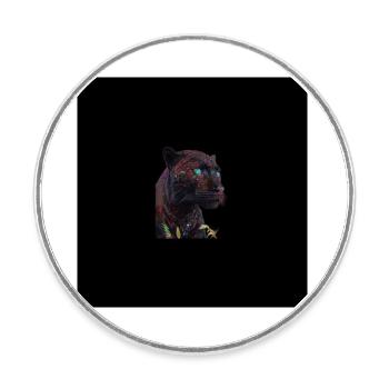 Fort comme un lion - Magnet rond - blanc - Devant
