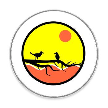 birds - Runder Kühlschrankmagnet - Weiß - Vorne
