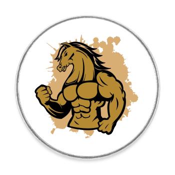 strong horse - Runder Kühlschrankmagnet - Weiß - Vorne