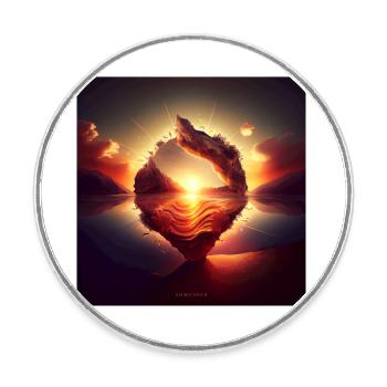 Mystischer Sonnenaufgang - Runder Kühlschrankmagnet - Weiß - Vorne