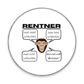 Rentner T-Design vier Wahrheiten - Runder Kühlschrankmagnet - Weiß - Vorne