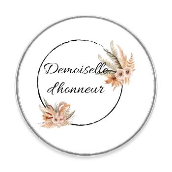 Demoiselle d'honneur - Magnet rond - blanc - Devant