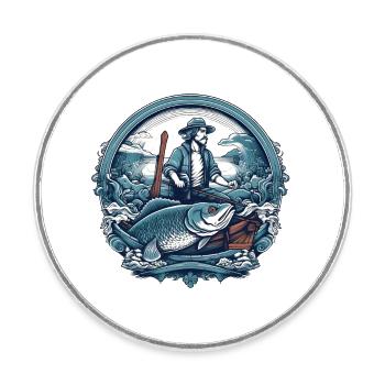 Fishermans best Catch - Round  fridge magnet - white - Front