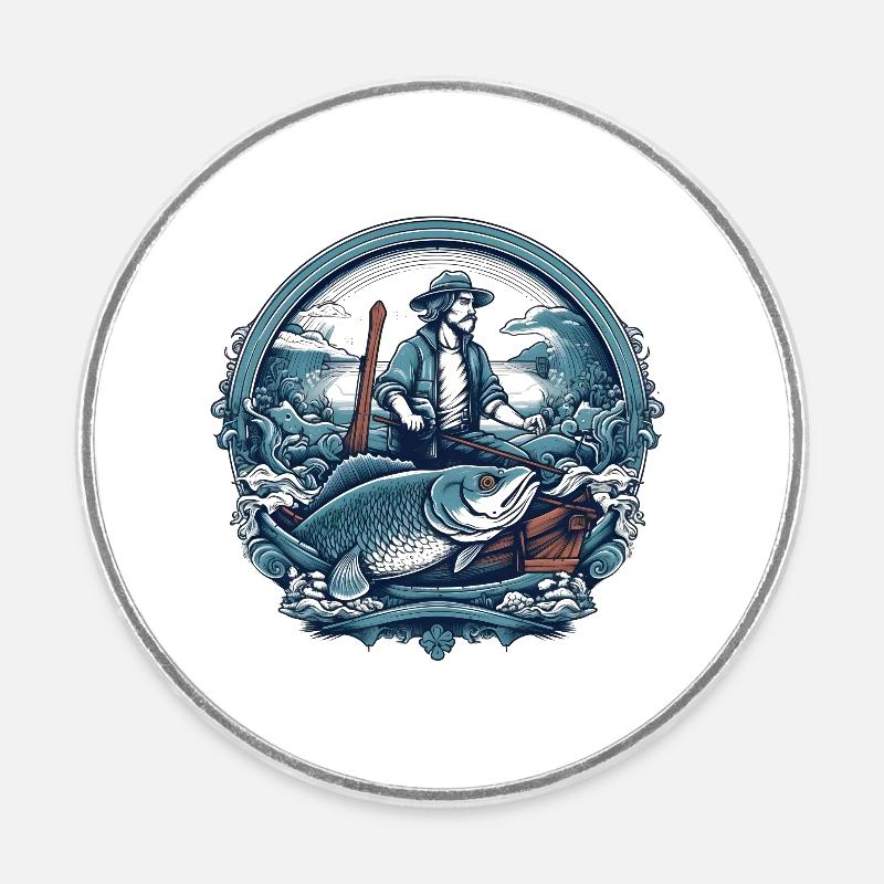 Fishermans best Catch - Round  fridge magnet - white