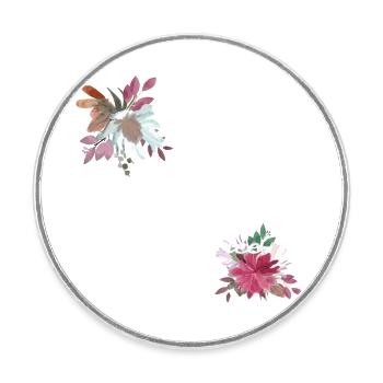 Équipe de la mariée floral - Magnet rond - blanc - Devant