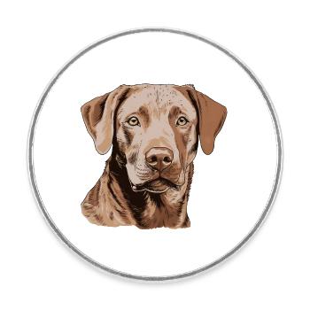 Chesapeake Bay Retriever - Round  fridge magnet - white - Front