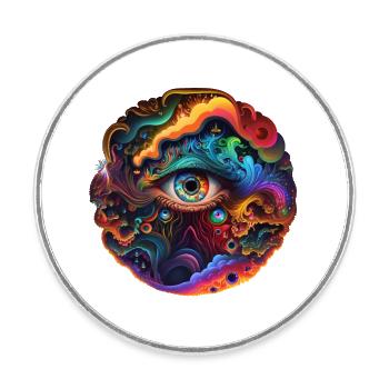 TRIPPY EYE - Round  fridge magnet - white - Front