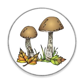 Fungi - Round  fridge magnet - white - Front
