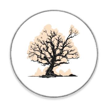 Your tree - Round  fridge magnet - white - Front