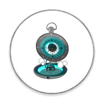 Navi Dive Scuba Tauchen Diving Navigation Hobby - Runder Kühlschrankmagnet - Weiß - Vorne
