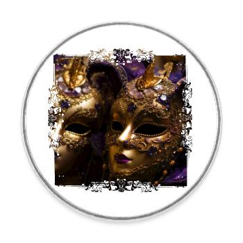 Venetian masks are known worldwide - Round  fridge magnet - white - Front