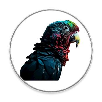 La perruche multicolore - Magnet rond - blanc - Devant