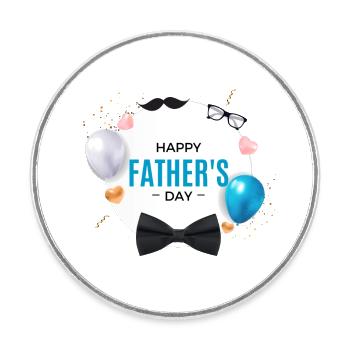 Cadeau Fête des Pères - Papa est le meilleur / Journée des hommes - Magnet rond - blanc - Devant