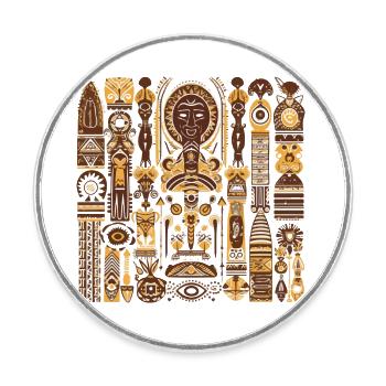 African folklore - Round  fridge magnet - white - Front