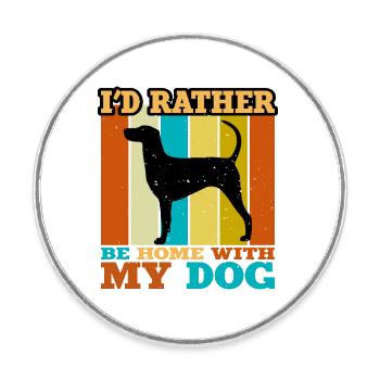 Kerry Beagle Dog Lover Silhouette Vintage Sunset - Magnet rond - blanc - Devant