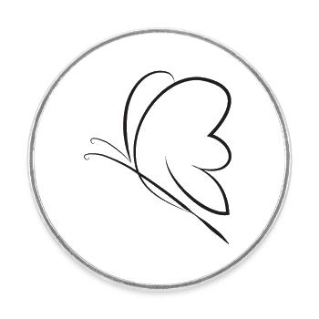 Schmetterling, Essener animistischer Cartoon, schwarz - Runder Kühlschrankmagnet - Weiß - Vorne