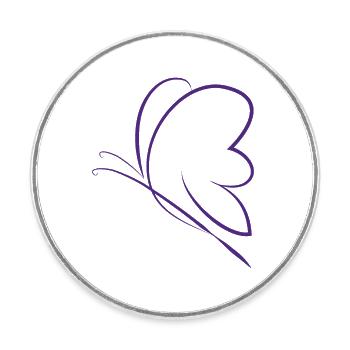 Schmetterling, Essener animistische Zeichnung, lila - Runder Kühlschrankmagnet - Weiß - Vorne