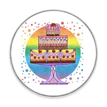 Kuchen - Runder Kühlschrankmagnet - Weiß - Vorne