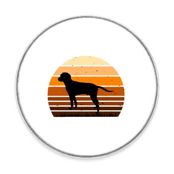 Anglo Francais De Petite Venerie Dog Silhouette - Round  fridge magnet - white - Front