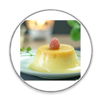 Custard in pudding - Round  fridge magnet - white - Front