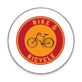 Bike et Bicycle - Magnet rond - blanc - Devant