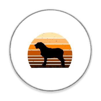 Istrischer grobhaariger Jagdhund Silhouette Retro - Runder Kühlschrankmagnet - Weiß - Vorne